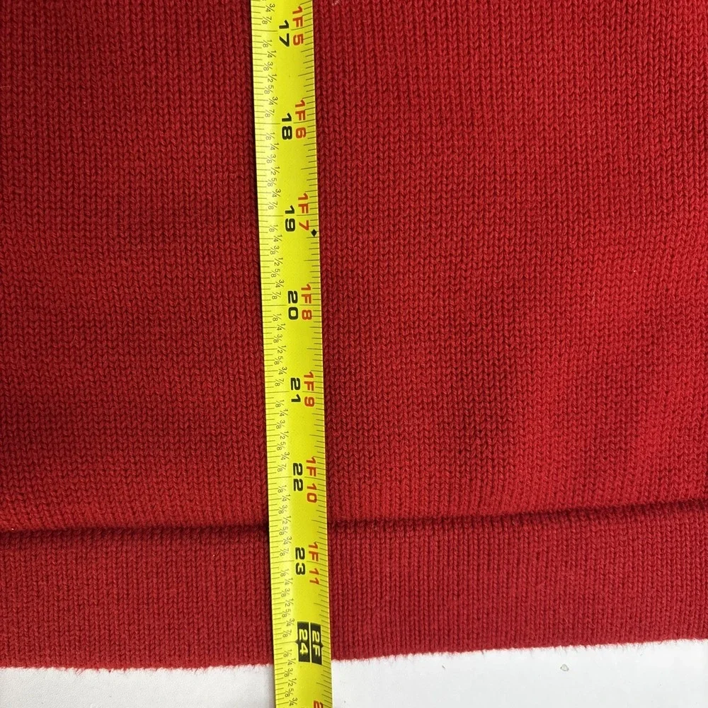 Vtg Lauren Ralph Lauren Active Red 1/4 Zip Knit Pullover‎ Sweater Women's Sz XL